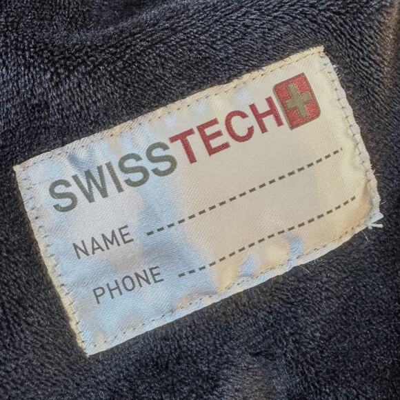 Swiss Tech Black Puffer Jacket/Coat w/ Hood & Faux Fur Lining, Kids Medium 7/8 - Picture 11 of 11